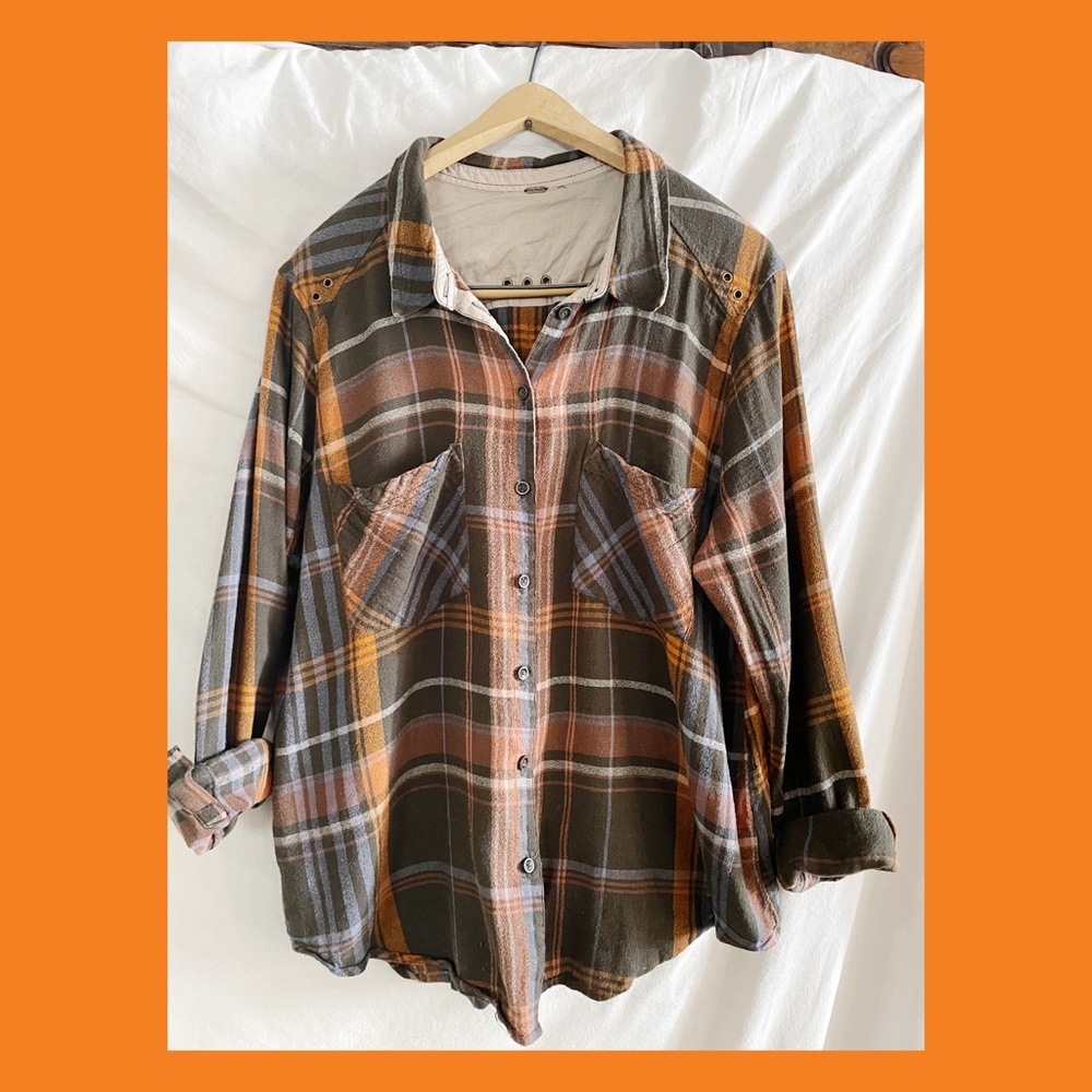 Free People breezy plaid flannel